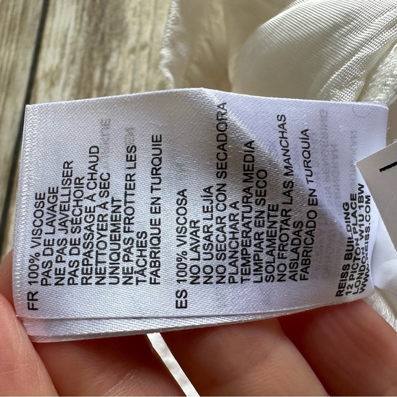 Reiss White Drawstring Pants Sz 4 Viscose - Picture 7 of 7